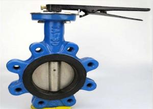 China Pin Stainless Steel Lug Butterfly Valve , Handle Cast Iron Wafer Type Butterfly Valve wholesale