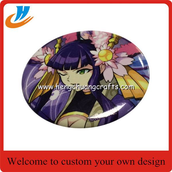 China Beautiful girl logo tin badge,Japan cartoon tin metal button badge for sale wholesale