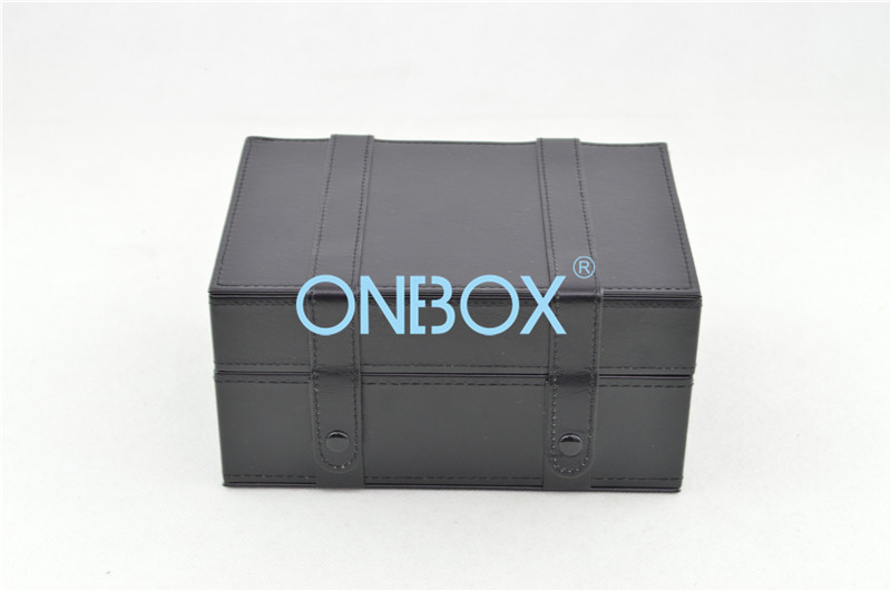 China Black PU Leather Watch Boxes High End Jewelry Packaging With Removable Pillow wholesale