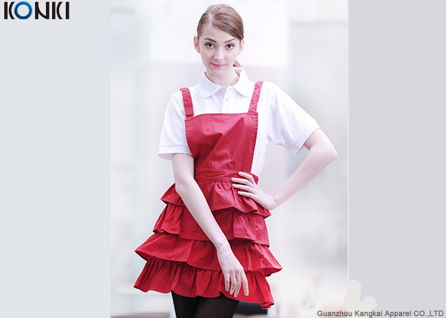 China Flounced Dress Custom Printed Aprons Funny Cooking For Women wholesale