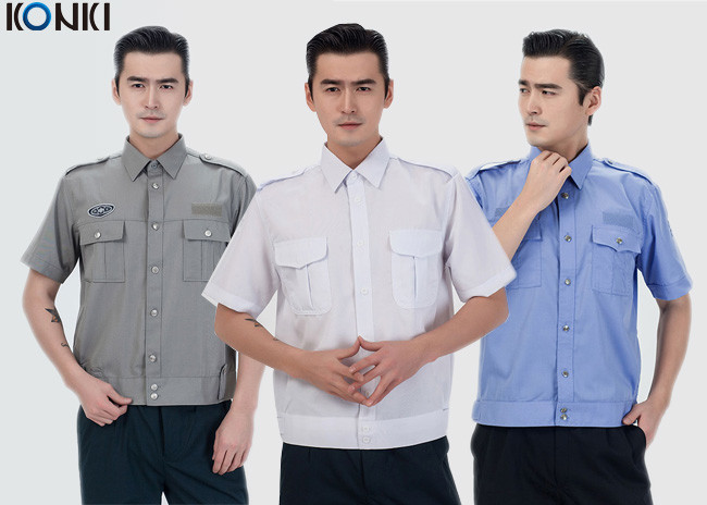 China Durable Police And Security Guard Uniform Mens Shirts With Two Pockets wholesale
