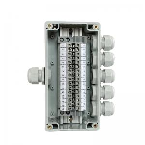 China IP65 Waterproof Cable Junction Box 1 in 5 out 80*160*55mm with UK2.5B Din Rail Terminal Blocks wholesale