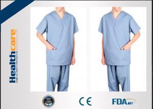 China Anti Dust Disposable Scrub Suits SMS/PP Short Sleeve Garments Breathable Comfortable wholesale