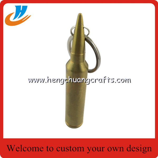 China Imprinted bullet beer opener key tags, bespoke bullet bottle can opener key ring, wholesale