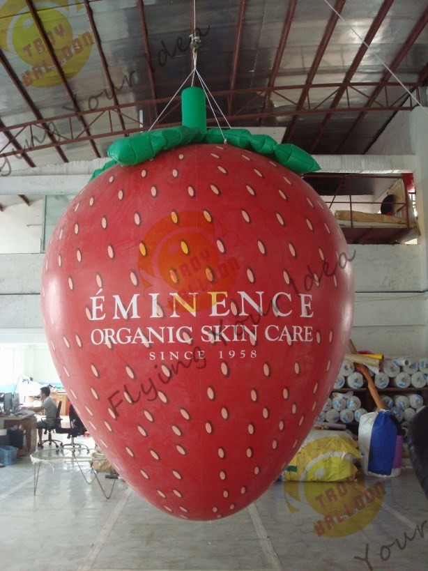 China Red 3m Height Strawberry Shaped Balloons With Digital Printing For Promotion wholesale