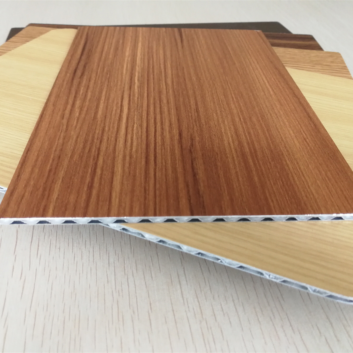 China Light Weight Fireproof Wood Grain Aluminium Core Panel , Aluminium Advertising Boards wholesale