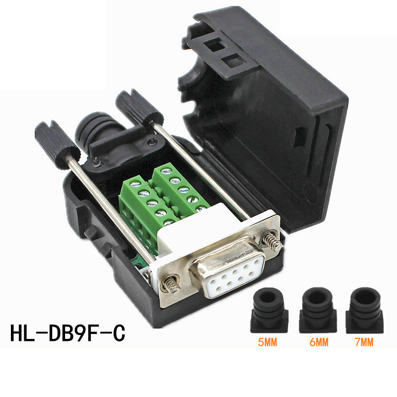 China DB9 D Sub 9 Pin RS232 Serial Port Connectors to Terminal Blocks Adapter with housing wholesale
