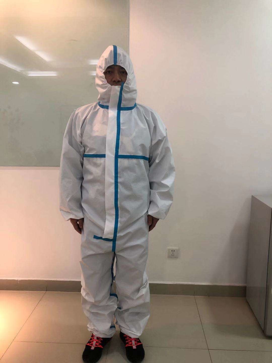 China Nonwoven Disposable Protective Suit Clothing Isolation Safety Coverall Suit wholesale