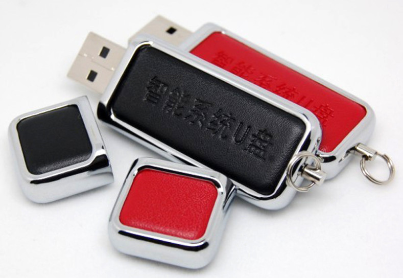China Promotional Huge School Leather USB Flash Drive 32G  64G 128GB  , Leather Memory Stick wholesale