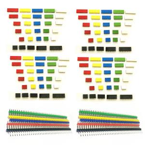China 150pcs Colored 2.54mm Single Row Straight Pin Header X30 Female Socket X120 Gold Plated wholesale