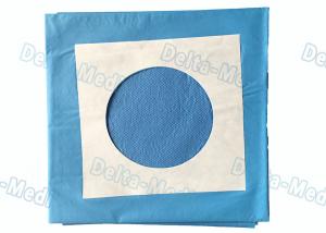 China Blue Surgery Sterile Disposable Drapes With Circle Hole / Adhesive Tape wholesale