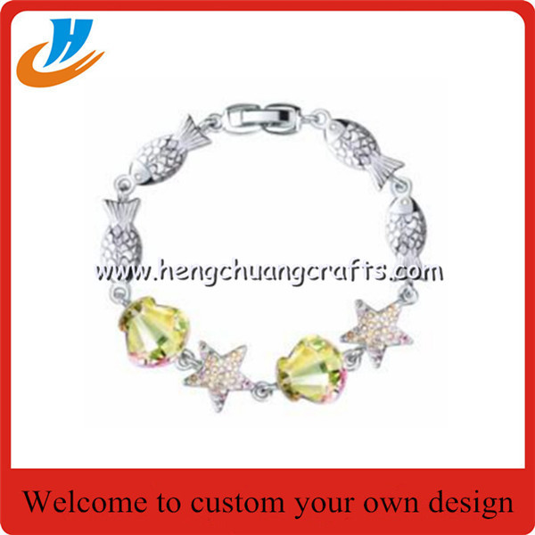 China Zinc alloy Fashion Jewelry metal Bracelet with Diamond for custom wholesale