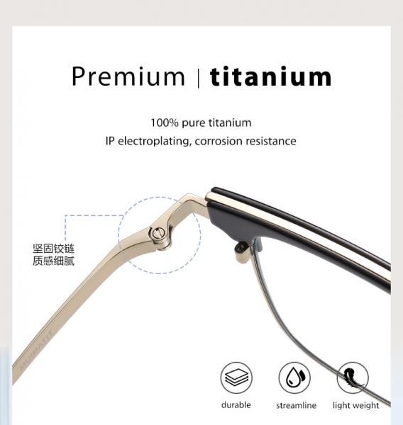 OEM Titanium Frame Combination Glasses Unisex Anti Blue Light For Reading