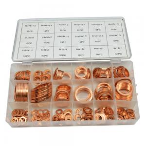 China 350pcs 18 Sizes Metric Copper Flat Ring Washer Gaskets Assortment Set Kit IMPA813080 wholesale