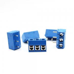 China 5.00mm Pitch PCB Mounted Screw Terminal Blocks Right Angle 2P to 20P Blue wholesale