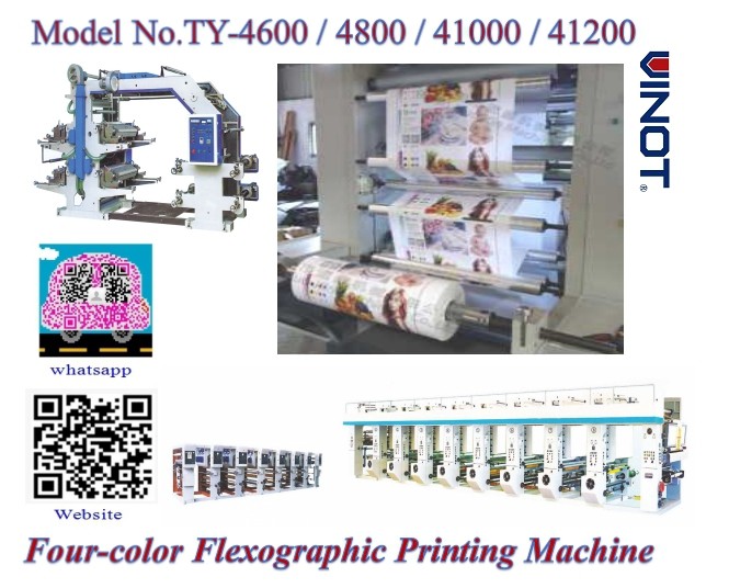 China Auto Fully Four Color Flexographic Printing Machine for Paper / Plastic Shop Bag wholesale