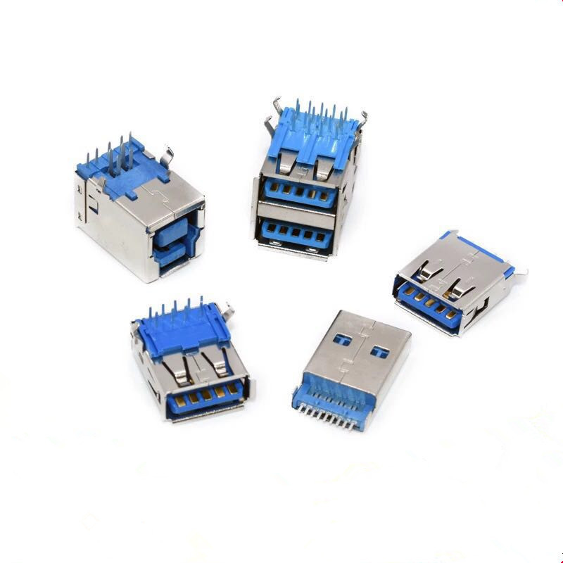 China Single or Dual Port USB 3.0 Type A Female Socket Jack PCB Board Connector For Laptop Notebook Computer wholesale