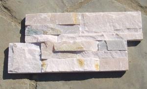 China Pink Quartzite S Cut Stone Cladding,Indoor S Clad Ledgestone,Outdoor S Clad Stone Wall Panel wholesale