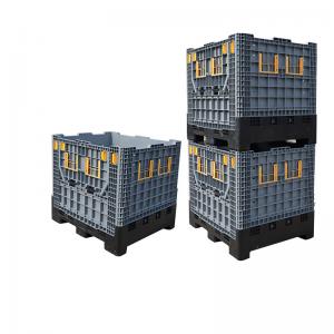 China Sale plastic bulk containers folding solid bulk container collapsible pallet box wholesale