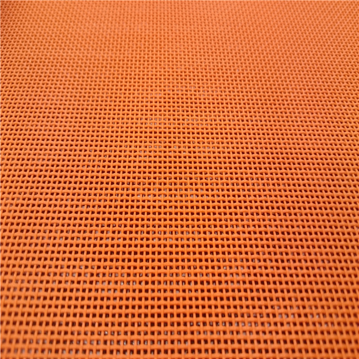 China Fade Resistant Orange PVC Coated Polyester Mesh Fabric For Chair 50 Meter Per Roll wholesale