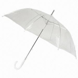 China Children's Transparent PVC Umbrella with Metal Shaft and Plastic Handle, Available in Automatic Open  wholesale