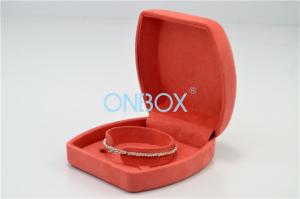 China Orange Suede Luxury Packaging Boxes , Lady Bangle Custom Packaging Box wholesale