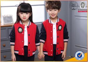 China Soft handfeel Cotton baseball  jacket uniform Custom School Uniforms for kindergarten school wholesale