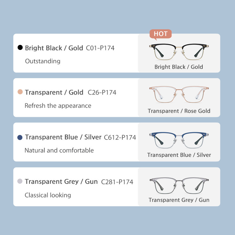 China OEM Titanium Frame Combination Glasses Unisex Anti Blue Light For Reading wholesale
