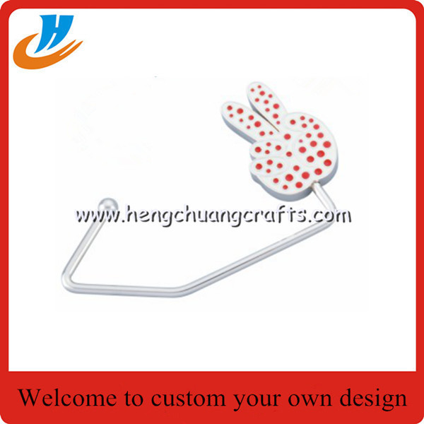 China Custom Promotion Purse Hook Foldable Fashion Table Top Metal Handbag/Bag Hanger for gifts wholesale