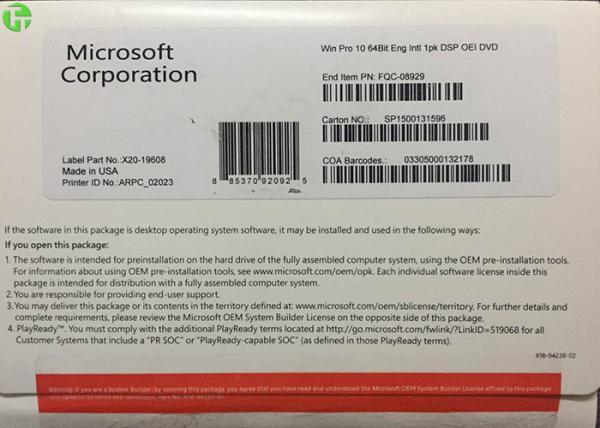 Microsoft Windows 10 Pro Pack 32 Bit Or 64 B