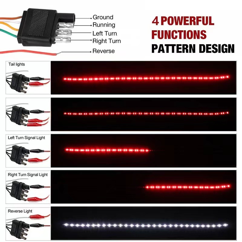 China 60 Inch Pickup Light Strip Two Row 216 LED Taillight Highlights Steering Brakes wholesale