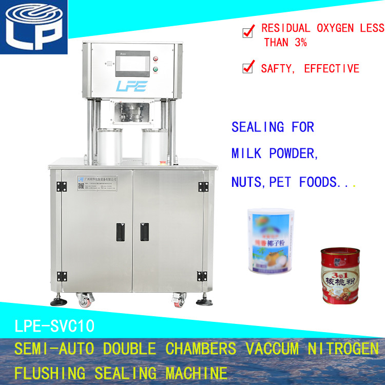 China 3.2KW 1 Head Nitrogen Manual Can Sealing Machine Milk Powder Use wholesale