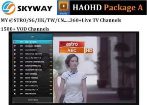 China HAOHD IPTV Malaysia Package A with live tv and vod ch include Chinese Malaysia Singapore indian for android tv box wholesale