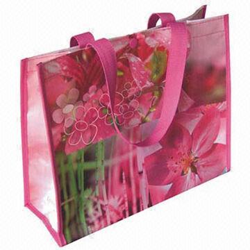 China Promotional Laminated PP Woven Shopping Bag with Glossy or Matte Lamination  wholesale
