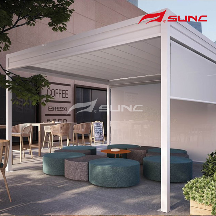 China Led Light Retractable Roof Awning Weather Resistant With Roller Shades wholesale