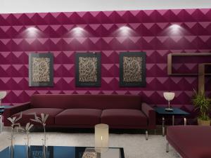 China Luxury Living Room 3D Wall Coverings / Wall Art 3D Wall Panels with Plant Fiber 500*500 mm wholesale
