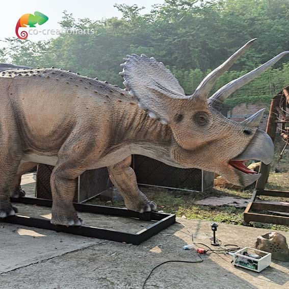 Quality 7M Dino Animatronic Realistic Tricratops Large Outdoor Dinosaur with Tail move for sale
