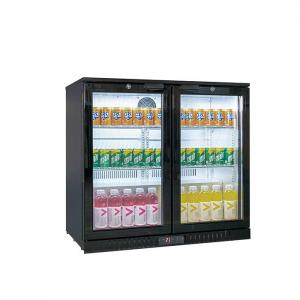 China Double Glass Door Commercial Back Bar Cooler 208L,190W With Fan Cooling wholesale
