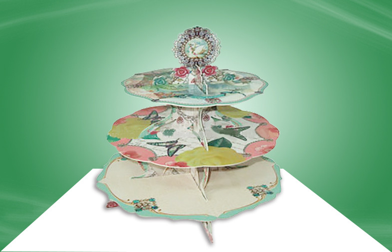 Three tier Cake Cardboard Standees , Countertop Stand up Display for sale