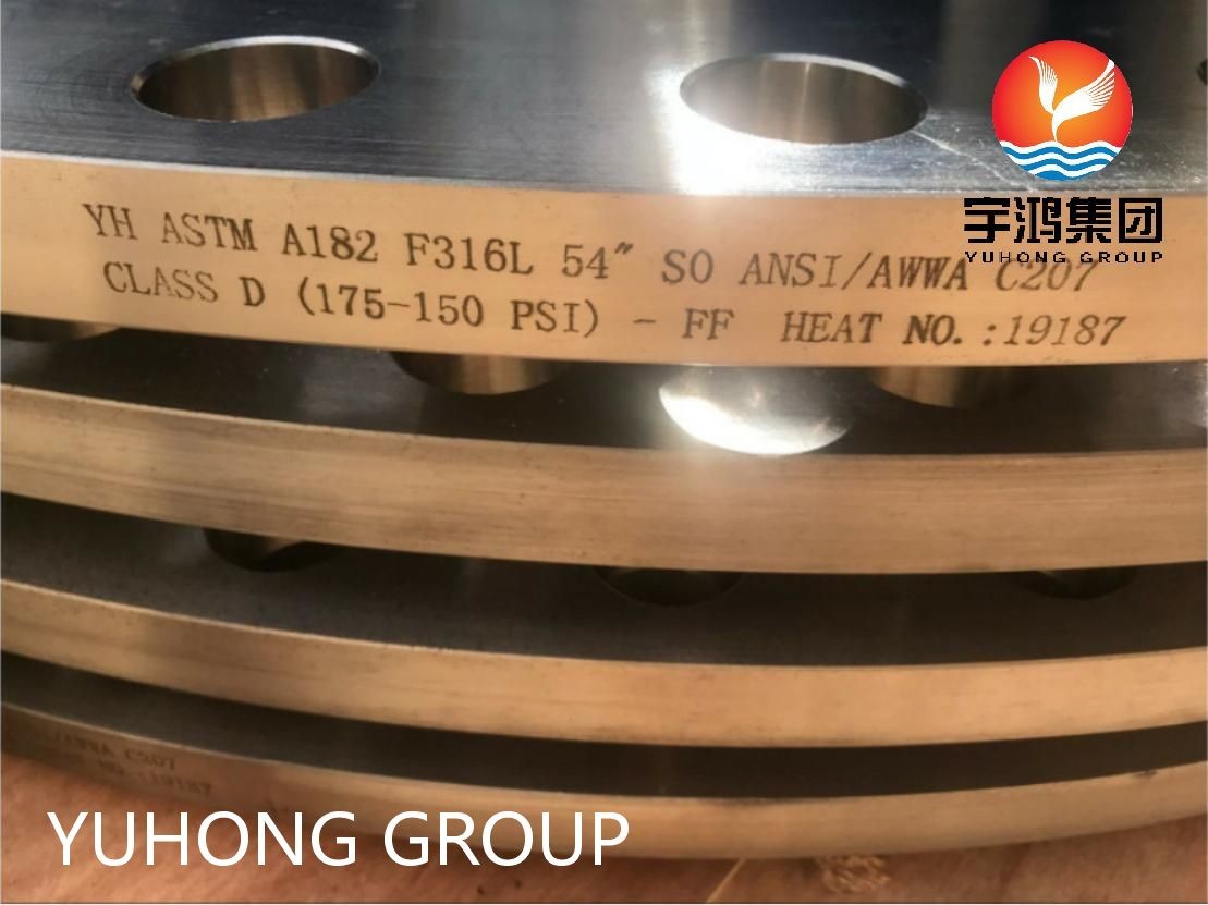 China ASTM A182 F316L STAINLESS STEEL FORGED SLIP ON FLANGES 54" LARGE DIAMETER ANSI / AWWA C207 CLASS D wholesale