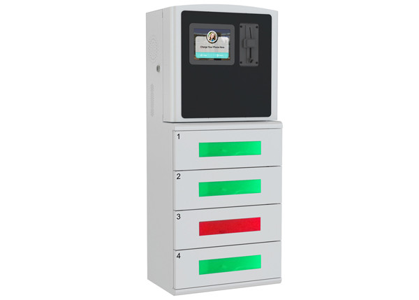 Quality Smart Cell Phone Charging Station Box with 4 Electronic Touch Screen Lockers for sale