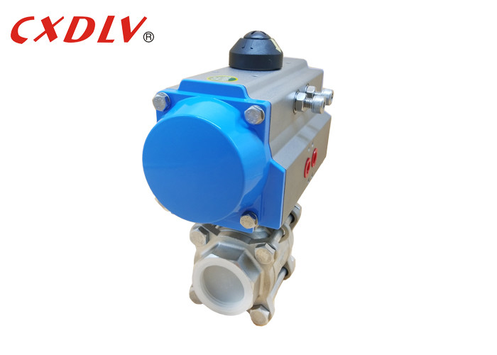 China PN16 Pneumatic Actuated Ball Valve Double Acting Piston Double Flange Ends wholesale