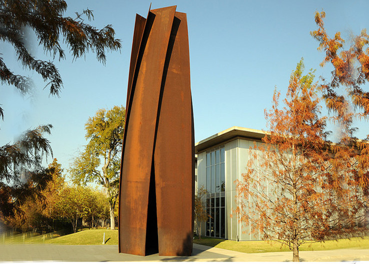 China Anti Corrosion Garden Art Corten Steel Sculpture Column Shape Rusty Finish wholesale