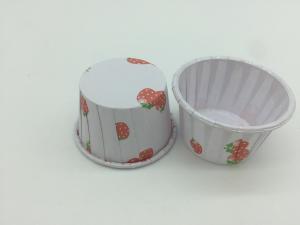 China 2 OZ Paper Baking Cups Pet Coated Strawberry Round Shape Non - Stick Customized wholesale
