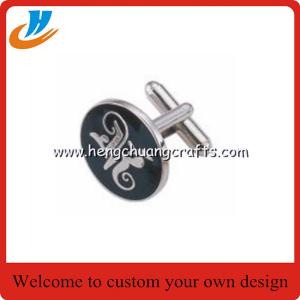 China Best Quality Custom Enamel Gold Silver Metal Cufflinks for Men wholesale