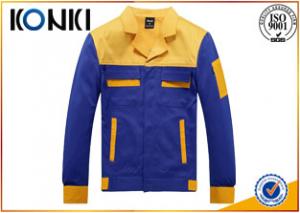 China Formal Worker Custom Jackets Blue And Yellow Uniform Fashion Tops wholesale