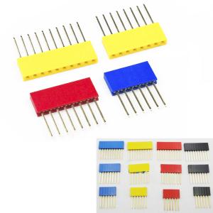 China 60pcs Colored 2.54mm Single Row Straight Pin Header 11mm Long Pin Socket PCB Connector wholesale