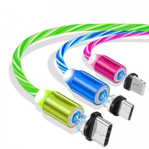 China Pogo Pin Luminous LED Lighting Magnetic USB Charging Cable for Cell Phones wholesale