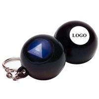 magic answer ball with keychain images.