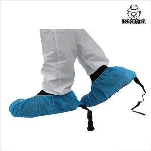China Anti Skid Conductive SPP Disposable Shoe Cover Plastic Overshoes 16" wholesale